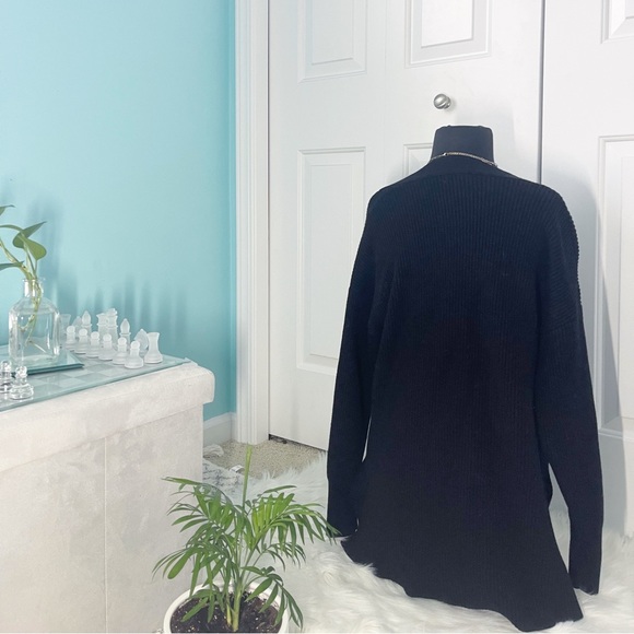 Black Ribbed Cardigan - Picture 2 of 4